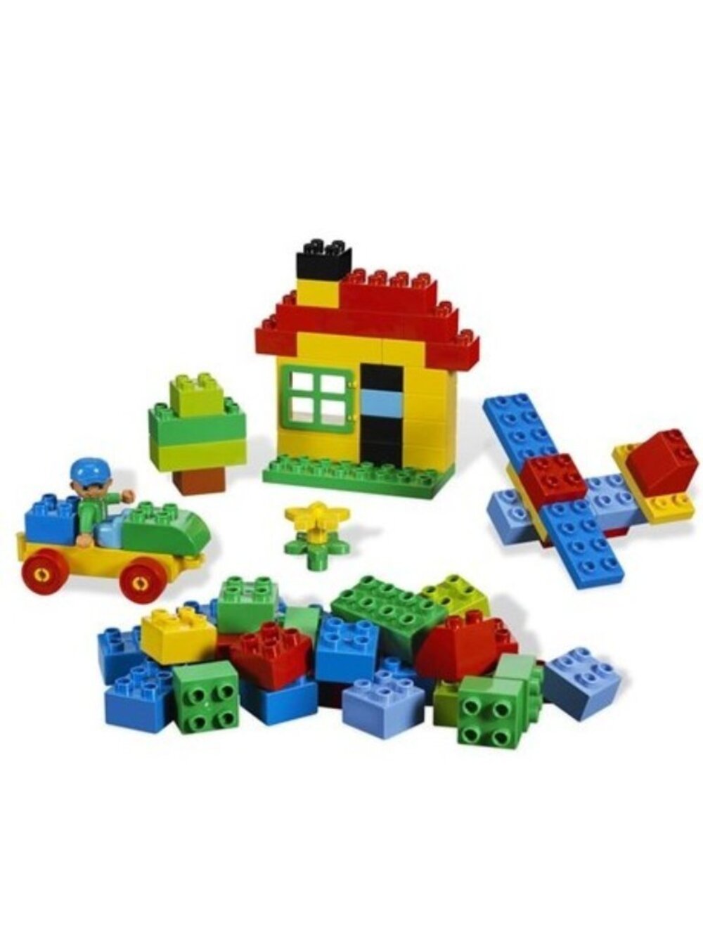 71 Piece LEGO DUPLO Preschool Building Toy: Window House, Air Plane, Boat, Duck
